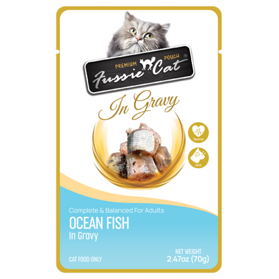 Fussie Cat Pouch Premium Oceanfish In Gravy