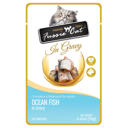 Fussie Cat Pouch Premium Oceanfish In Gravy