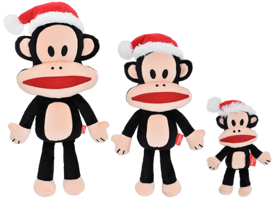 Multipet Holiday Paul Frank Julius with Santa Hat Plush Dog Toy - Plush Dog Toy - Multipet - PetMax Canada