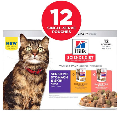 Science Diet Pouches Cat Sensitive Stomach and Skin Variety Pack