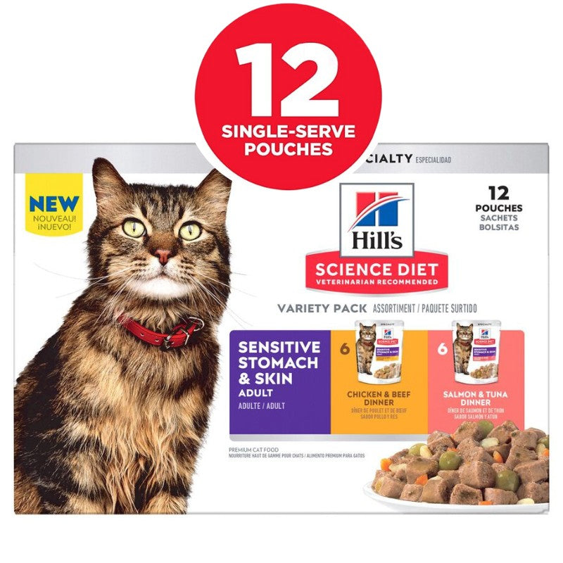 Science Diet Pouches Cat Sensitive Stomach and Skin Variety Pack