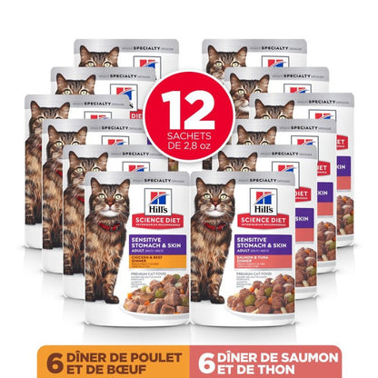 Science Diet Pouches Cat Sensitive Stomach and Skin Variety Pack