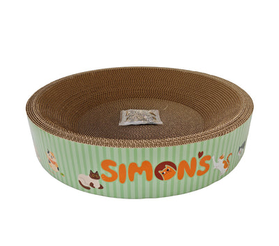 Simon’s Corrugated Cat Bed Scratcher Round with Catnip
