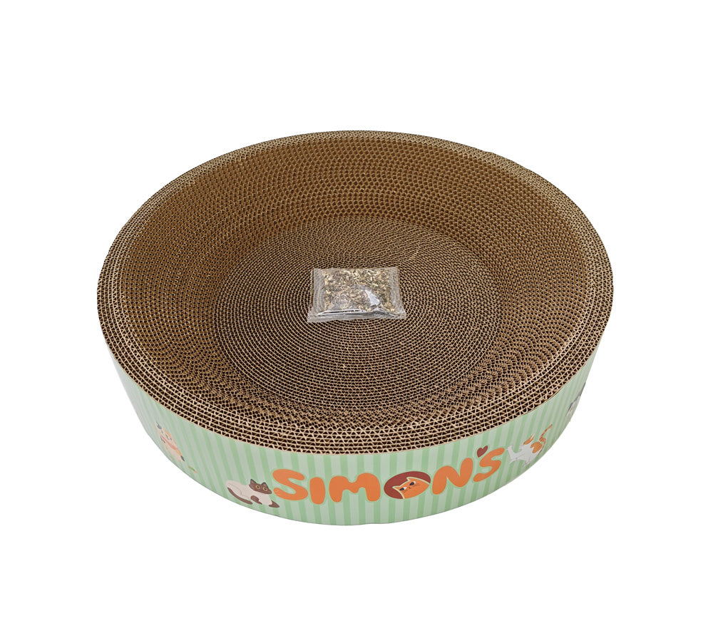 Simon’s Corrugated Cat Bed Scratcher Round with Catnip