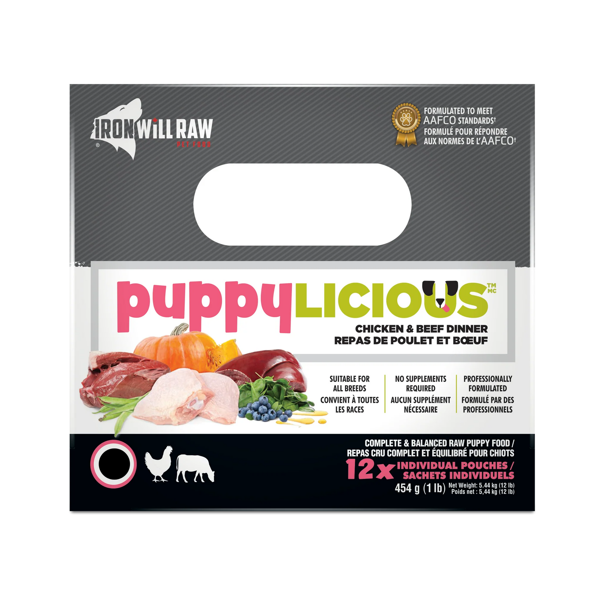 Iron Will Raw Puppylicious Complete Chicken & Beef  Raw Dog Food  | PetMax Canada