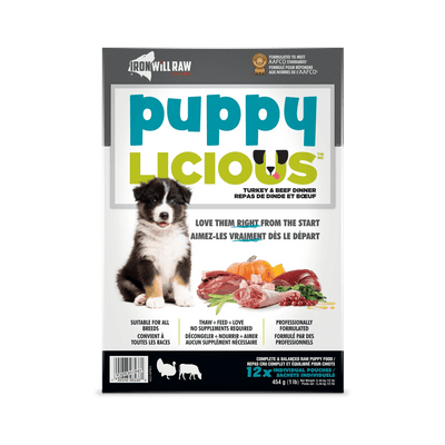 Iron Will Raw Puppylicious Complete Turkey & Beef - 5.44 kg - Raw Dog Food - Iron Will Raw - PetMax Canada