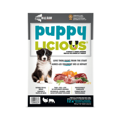 Iron Will Raw Puppylicious Complete Turkey & Beef - 5.44 kg - Raw Dog Food - Iron Will Raw - PetMax Canada