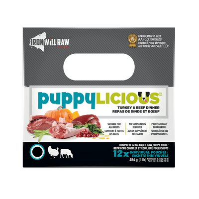 Iron Will Raw Puppylicious Complete Turkey & Beef - 5.44 kg - Raw Dog Food - Iron Will Raw - PetMax Canada