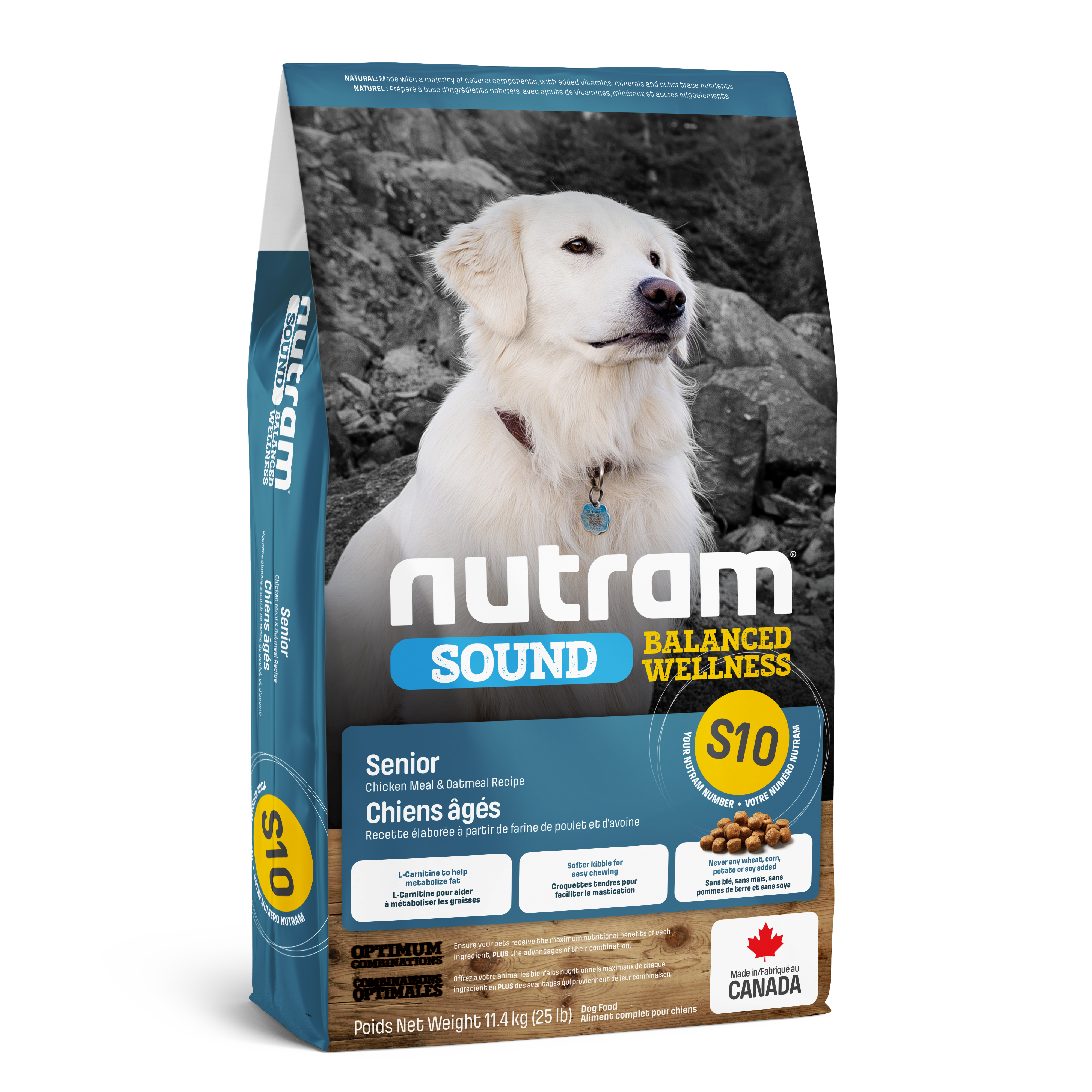 Nutram Sound Balanced Wellness S10 Recette de farine de poulet et d'avoine pour chiens