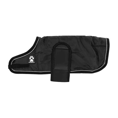Shedrow K9 Vail Dog Coat Black - product flat-lay, all-black, 720x720 - PetMax Canada