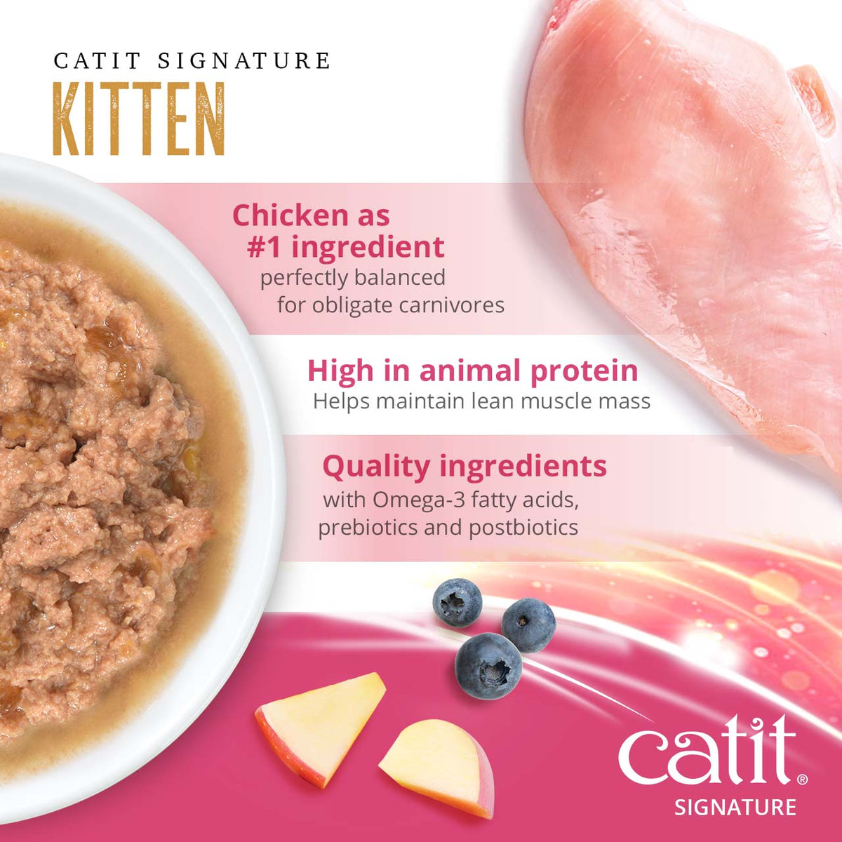 Catit Signature Kitten Chicken Pâté in Bone Broth Wet Cat Food - Chicken as the #1 Ingredient and High Animal Protein - PetMax Canada