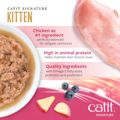 Catit Signature Kitten Chicken Pâté in Bone Broth Wet Cat Food - Chicken as the #1 Ingredient and High Animal Protein - PetMax Canada