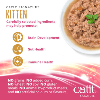 Catit Signature Kitten Chicken Pâté in Bone Broth Wet Cat Food - Brain Development, Gut Health and Immune Health Benefits - PetMax Canada