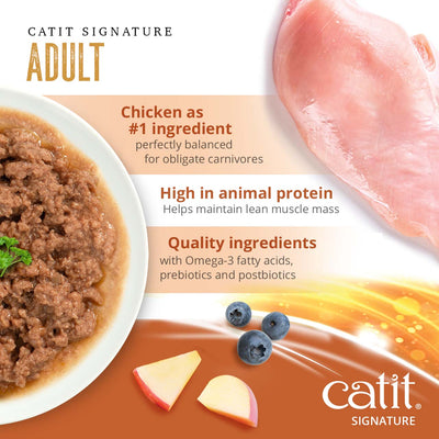 Catit Signature Adult Chicken Pâté in Bone Broth Wet Cat Food - Chicken as #1 Ingredient and High Animal Protein - PetMax Canada