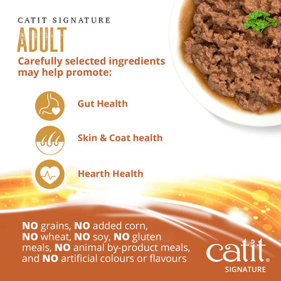 Catit Signature Adult Chicken Pâté in Bone Broth Wet Cat Food - Gut, Skin & Coat and Heart Health Benefits - PetMax Canada