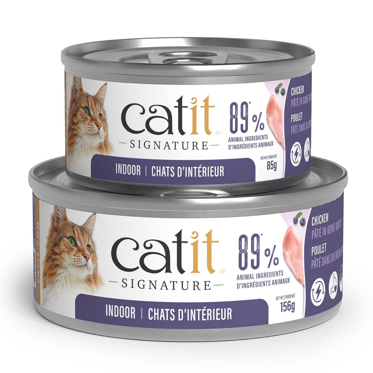 Catit Signature Indoor Chicken Pâté in Bone Broth Wet Cat Food - 85g and 156g cans - Catit - PetMax Canada