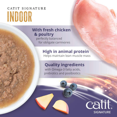 Catit Signature Indoor Chicken Pâté in Bone Broth Wet Cat Food - Fresh chicken and poultry, high in animal protein - PetMax Canada