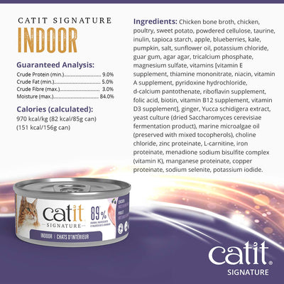 Catit Signature Indoor Chicken Pâté in Bone Broth Wet Cat Food - Guaranteed analysis, calories and ingredients - PetMax Canada