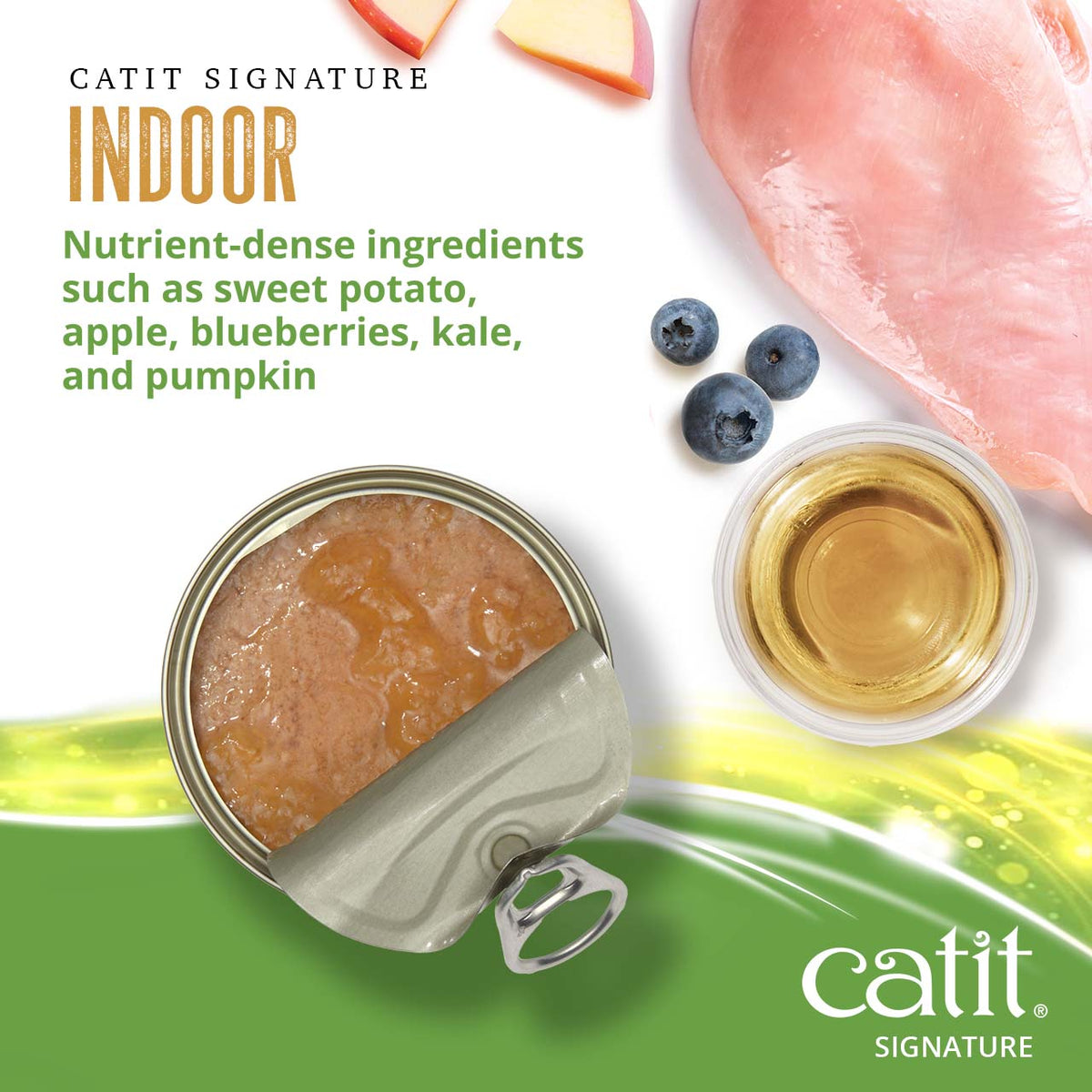 Catit Signature Indoor Chicken, Turkey & Duck Pâté in Bone Broth Wet Cat Food - Nutrient-Dense Ingredients and Bone Broth - PetMax Canada