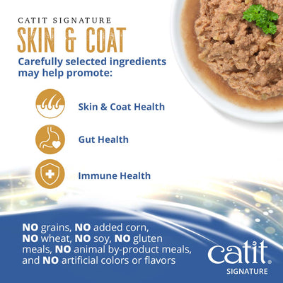 Catit Signature Skin & Coat Seafood & Chicken Pâté in Bone Broth Wet Cat Food - Skin & Coat, Gut and Immune Health Benefits - PetMax Canada