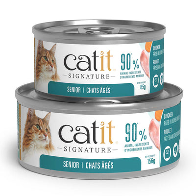 Catit Signature Senior Chicken Pâté in Bone Broth Wet Cat Food - 85g and 156g cans - Catit - PetMax Canada