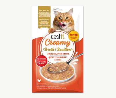 Catit Creamy Broth Chicken & Liver Cat Treats - Cat Treats - Catit - PetMax Canada