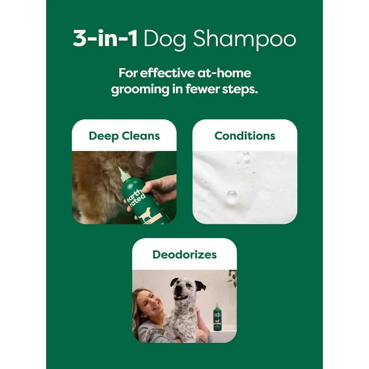 Earth Rated 3 In 1 Dog Shampoo For Double Coats