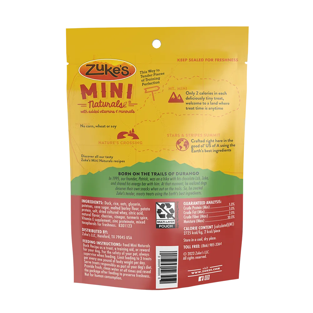 Zukes Mini Naturals Duck Recipe Dog Treats