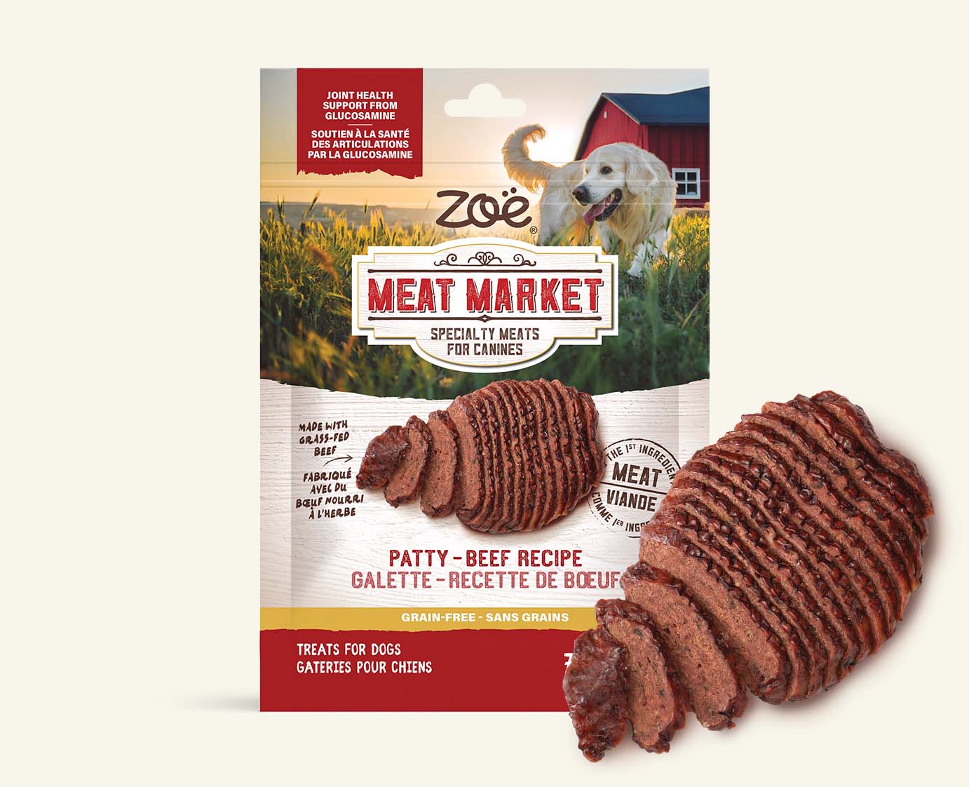 Zoe Meat Market Patty with Beef Dog Treats - 95g - Dog Treats - Zoe - PetMax Canada