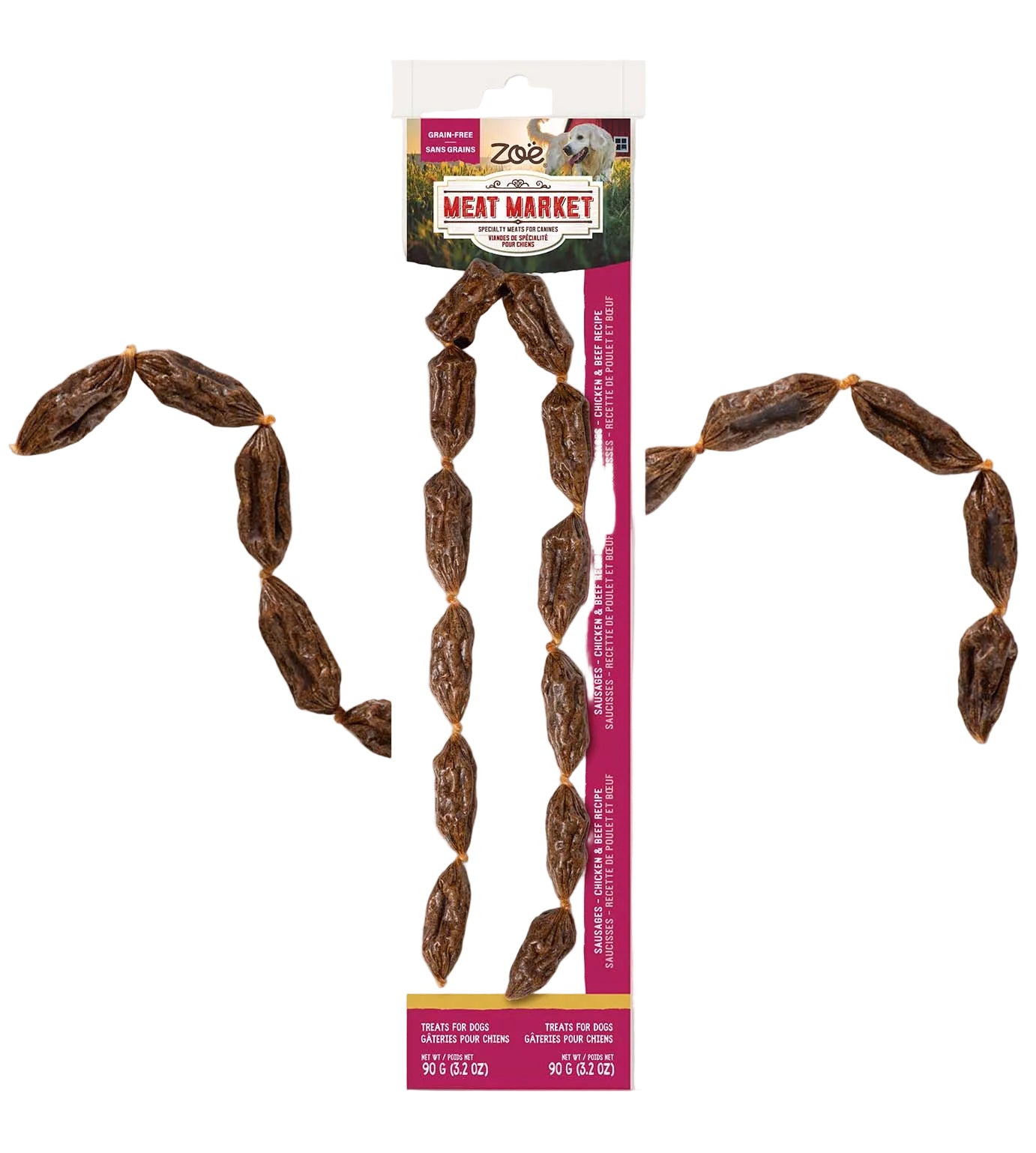 Zoe Meat Market Sausages with Chicken & Beef Dog Treats - 90g - Dog Treats - Zoe - PetMax Canada