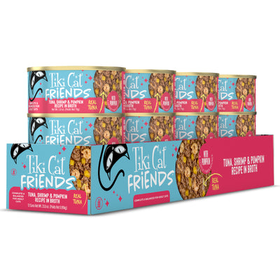 Tiki Cat Aloha Friends Tuna, Shrimp & Pumpkin Recipe in Broth Wet Cat Food - Case of 12 - Tiki Cat - PetMax Canada