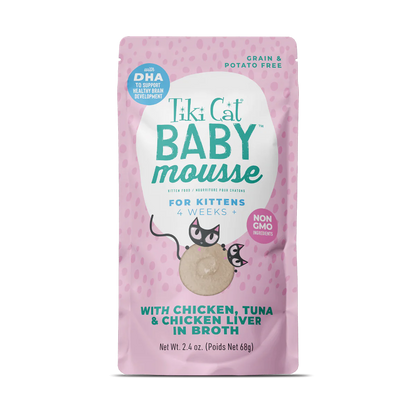 Tiki Cat Baby Mousse Chicken, Tuna, & Chicken Liver Recipe