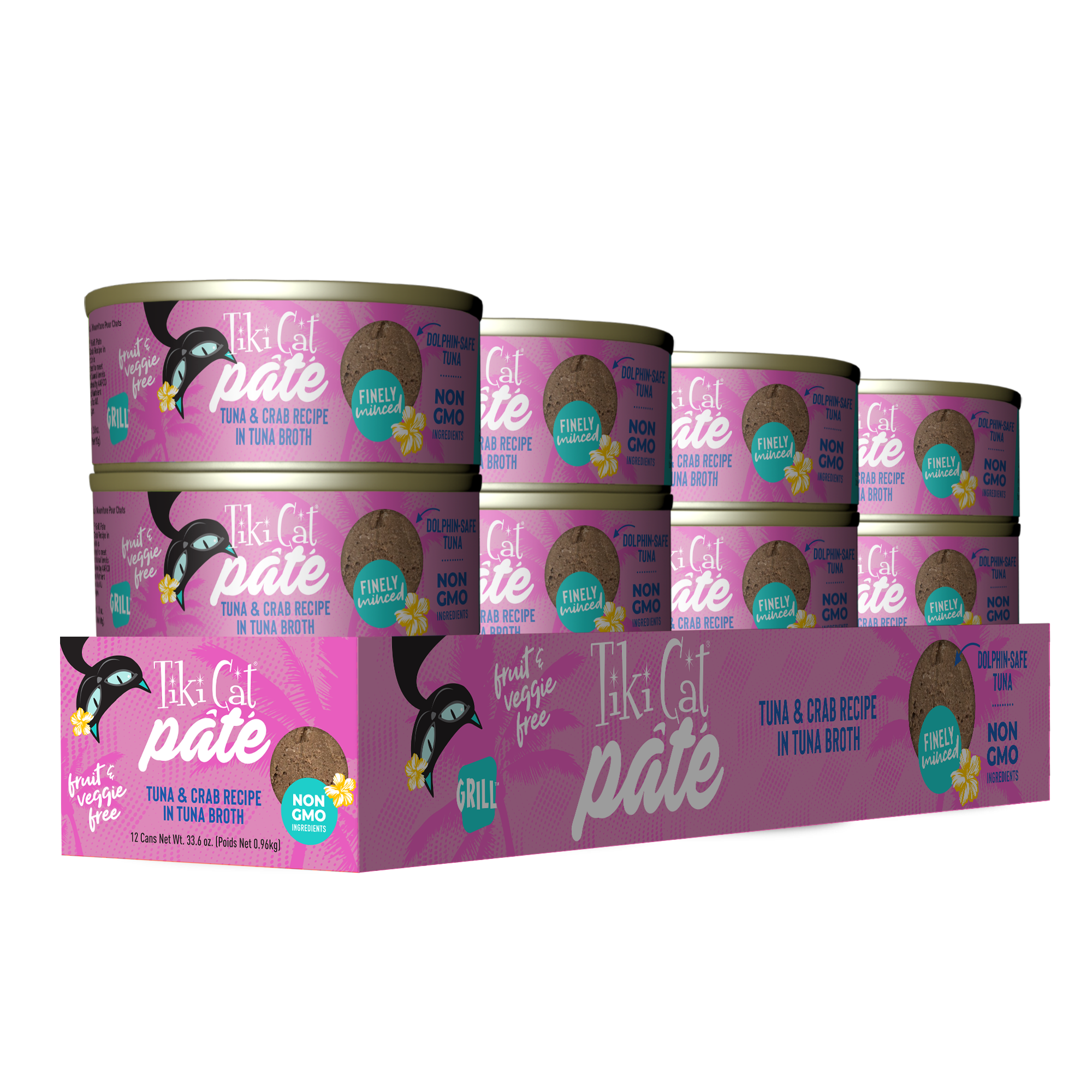 Tiki Cat Grill Pâté Tuna & Crab Recipe in Tuna Broth Wet Cat Food - Case of 12 - Tiki Cat - PetMax Canada