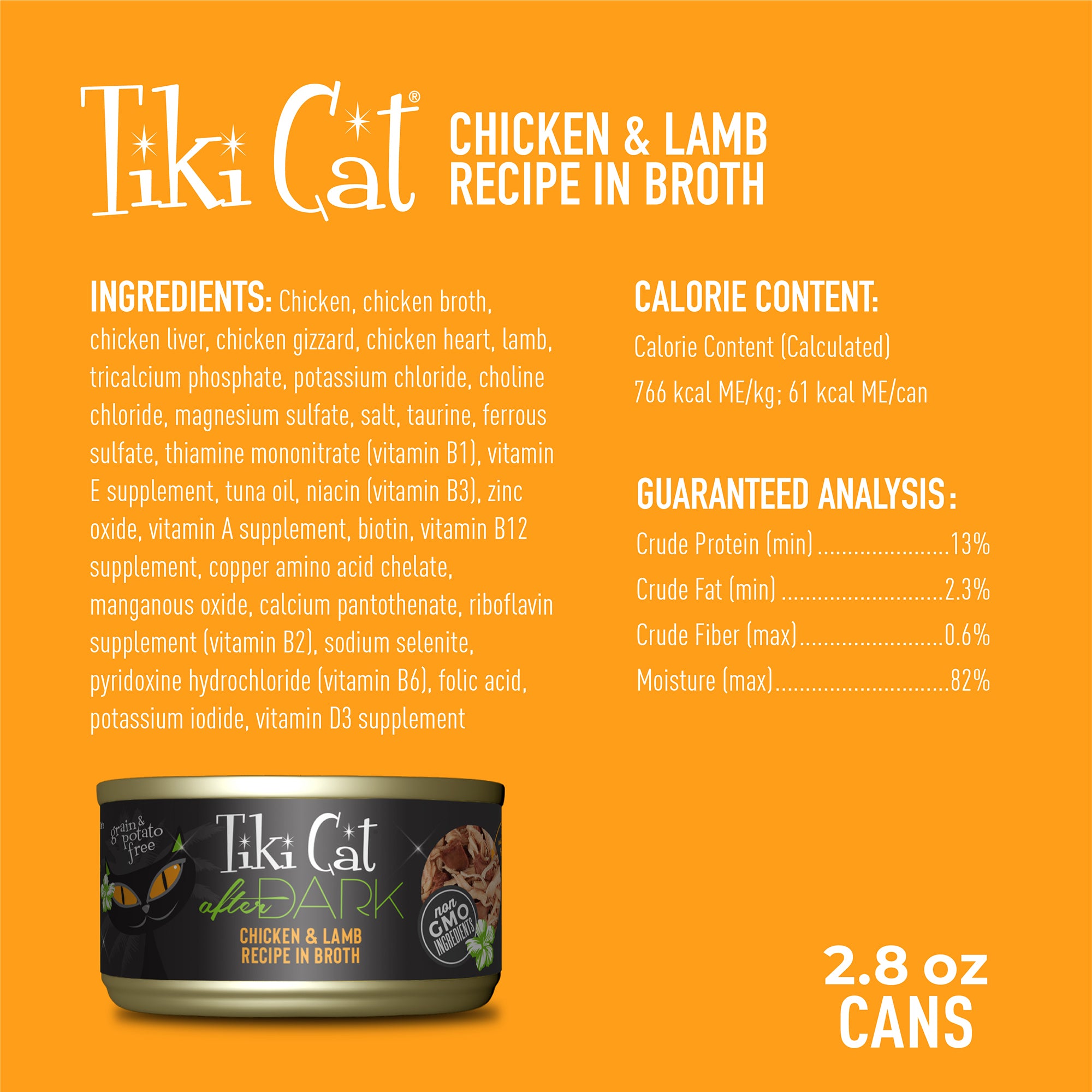 Tiki Cat After Dark Chicken & Lamb Recipe in Broth Wet Cat Food - Product Highlights 2 - Tiki Cat - PetMax Canada