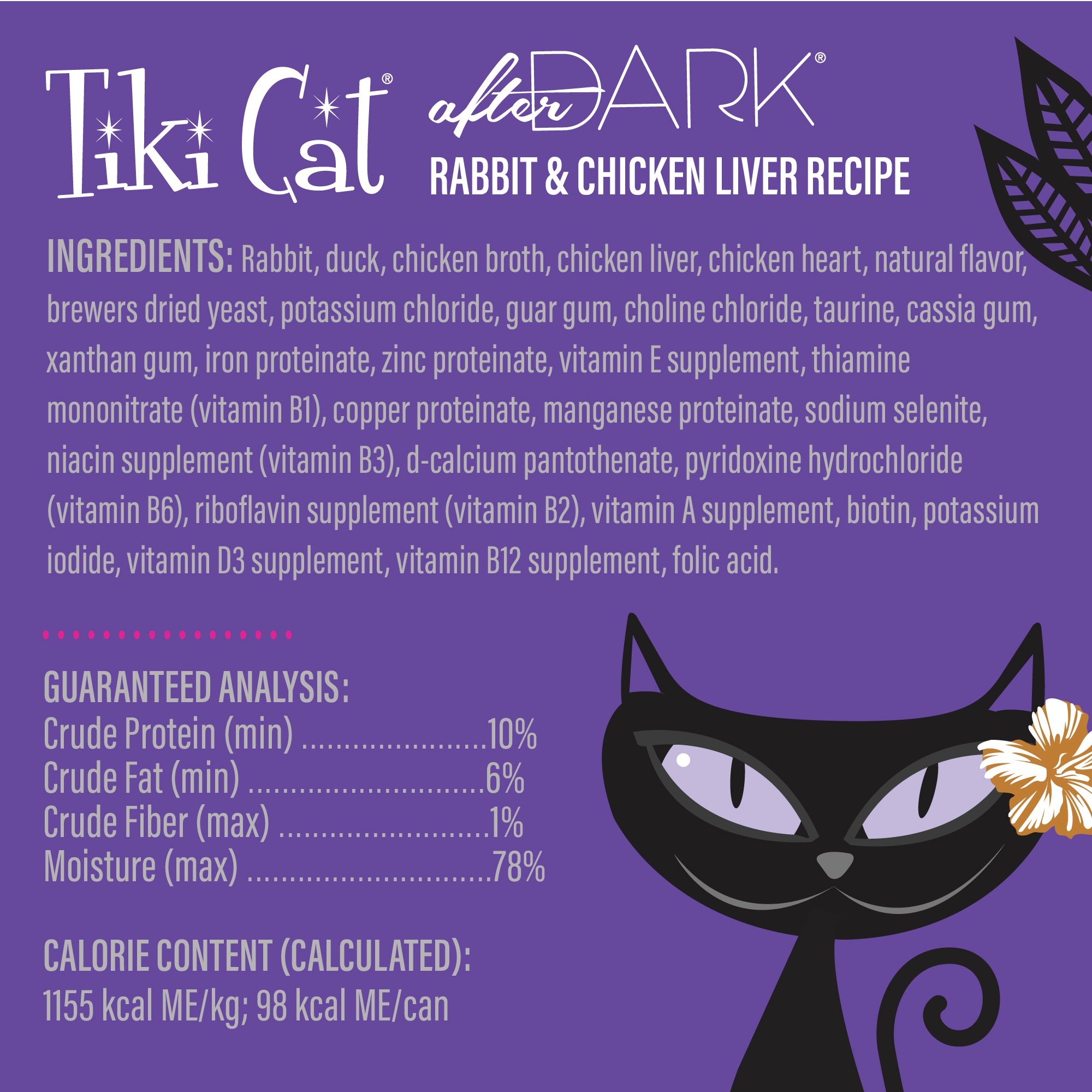 Tiki Cat After Dark Pâté Rabbit & Chicken Liver Recipe Wet Cat Food - Product Highlights 2 - Tiki Cat - PetMax Canada