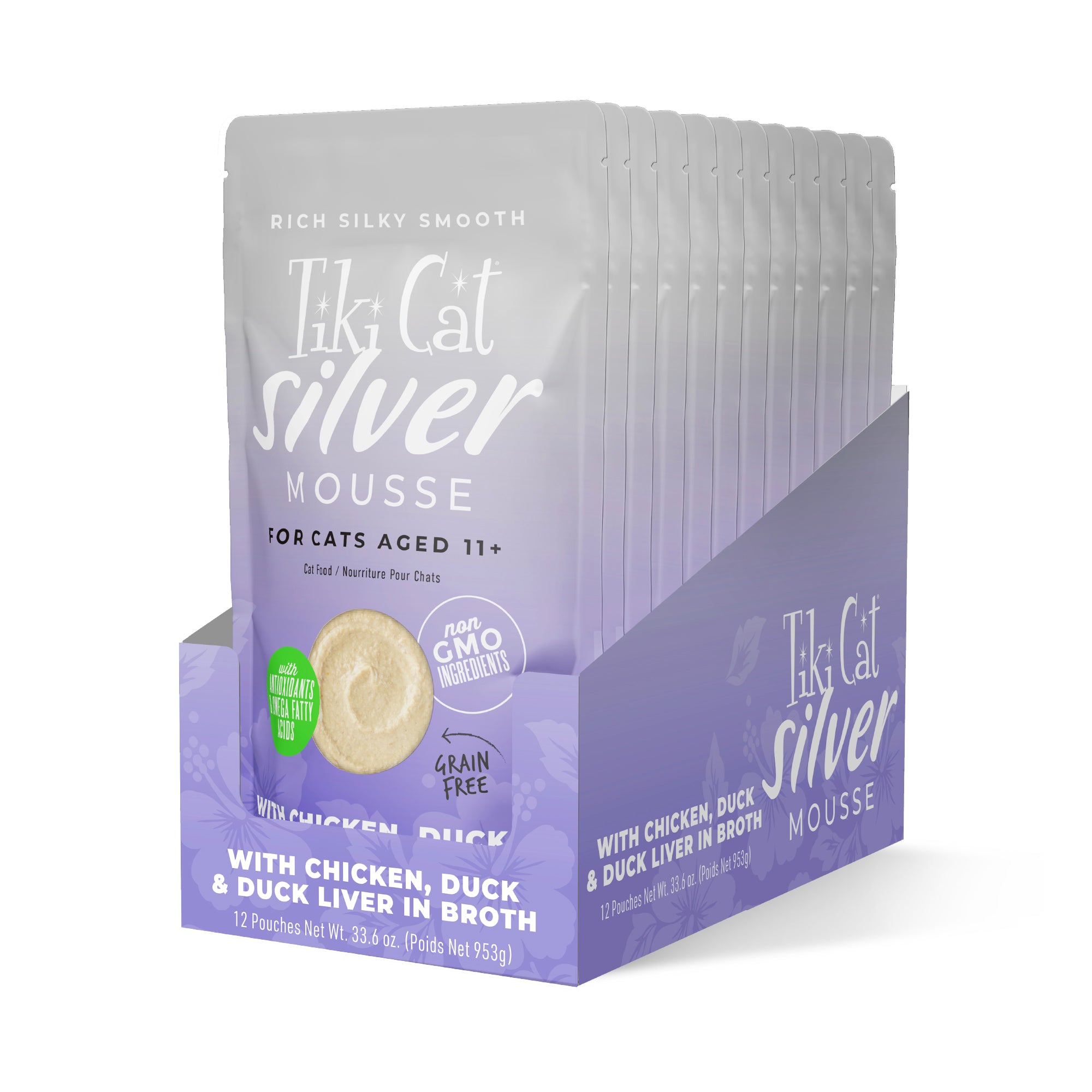 Tiki Cat Silver Mousse with Chicken, Duck & Duck Liver in Broth Wet Cat Food - Case of 12 - Tiki Cat - PetMax Canada