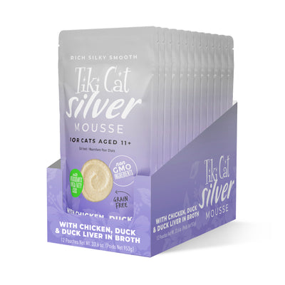 Tiki Cat Silver Mousse with Chicken, Duck & Duck Liver in Broth Wet Cat Food - Case of 12 - Tiki Cat - PetMax Canada
