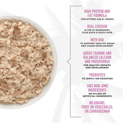 Tiki Cat Baby For Kittens Age 8 Weeks + Chicken, Duck & Duck Liver Recipe Wet Cat Food - Product Highlights 4 - Tiki Cat - PetMax Canada