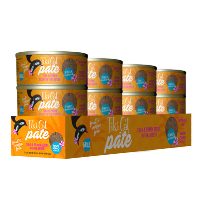 Tiki Cat Grill Pâté Tuna & Prawn Recipe in Tuna Broth Wet Cat Food - Case of 12 - Tiki Cat - PetMax Canada