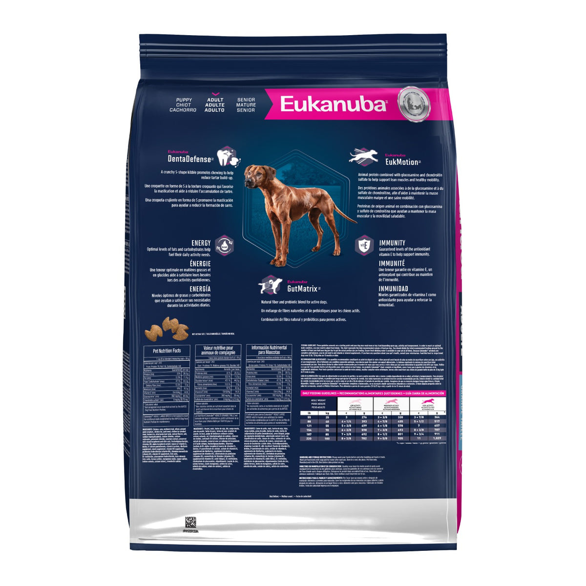 Eukanuba Adult Large Breed Dry Dog Food back of bag - 15.9 Kg - Dog Food - Eukanuba - PetMax Canada