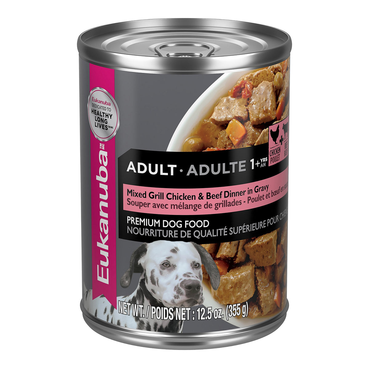 Eukanuba Adult Mixed Grill Chicken & Beef Dinner in Gravy Canned Dog Food - 355g - Canned Dog Food - Eukanuba - PetMax Canada