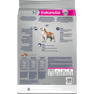 Eukanuba WM Weight Management Large Breed Dry Dog Food back of bag - 15 Kg - Dog Food - Eukanuba - PetMax Canada