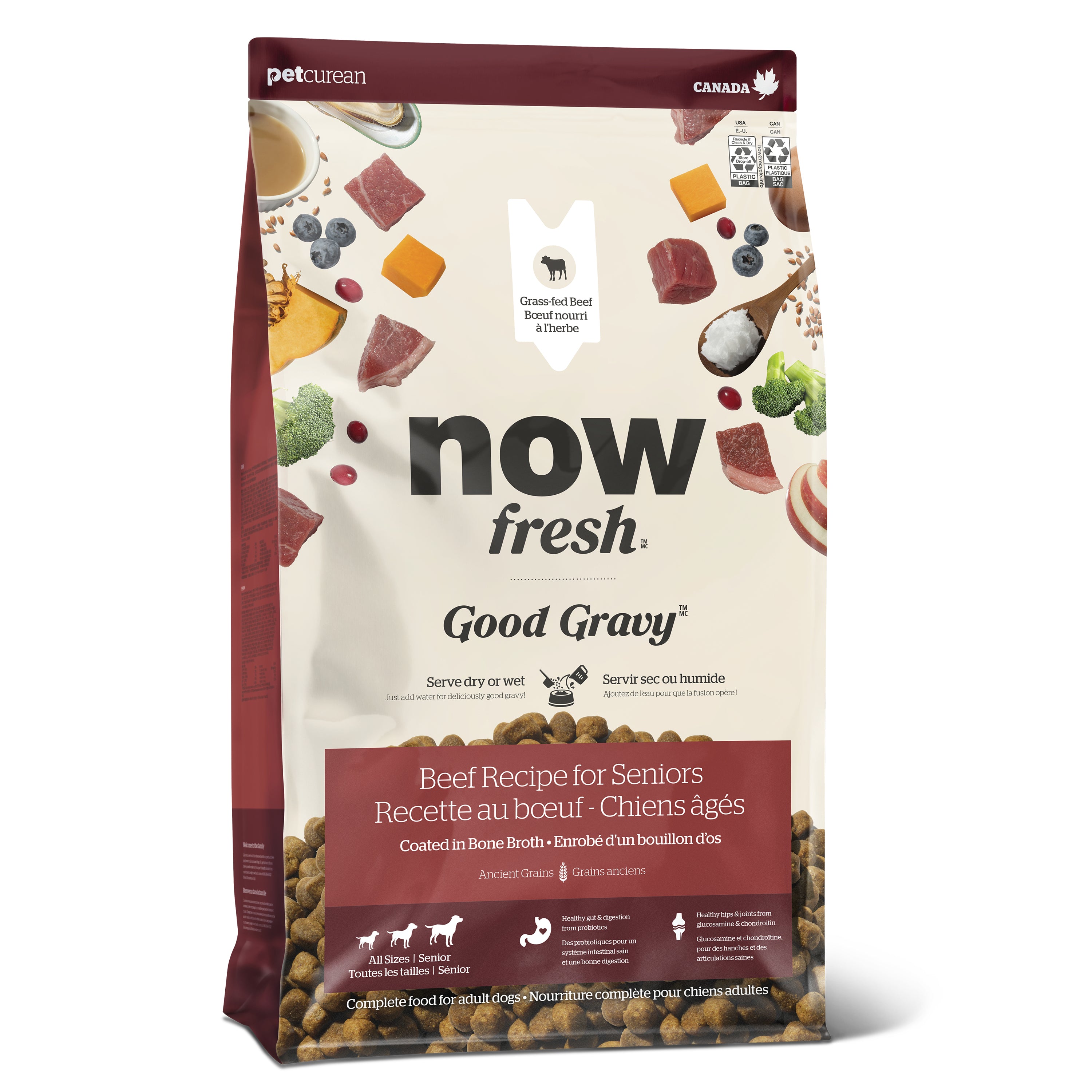 Now Fresh Good Gravy Beef Coated in Bone Broth for Senior Dogs