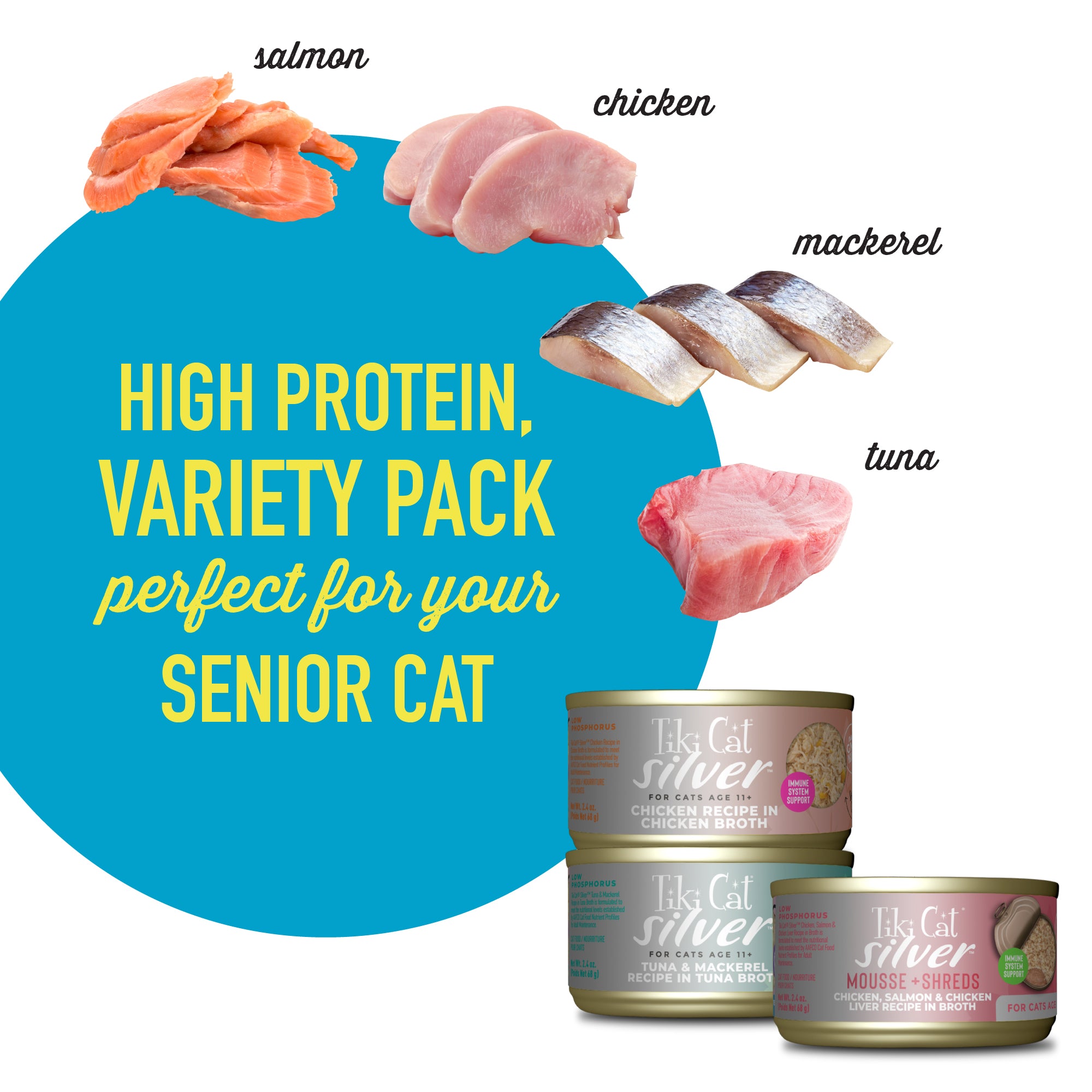 Tiki Cat Silver Variety Pack Wet Cat Food - Product Highlights 4 - Tiki Cat - PetMax Canada