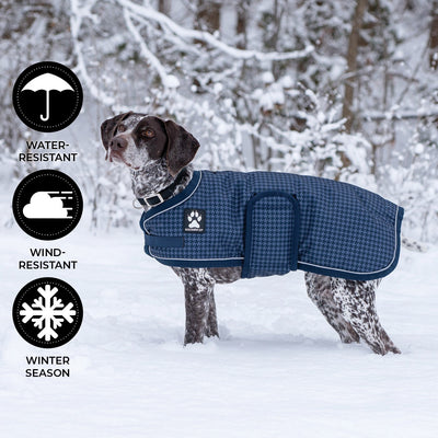 Shedrow K9 Expedition Dog Coat Blue Houndstooth - Coats - Shedrow K9 - PetMax Canada