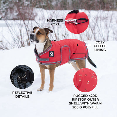 Shedrow K9 Vail Dog Coat Equestrian Red - Coats - Shedrow K9 - PetMax Canada