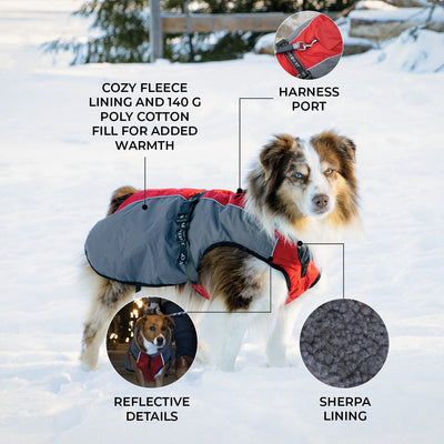 Shedrow K9 Chinook Dog Coat Equestrian Red - Coats - Shedrow K9 - PetMax Canada