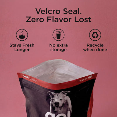 Go! Solutions Skin + Coat Care Beef Recipe With Grains Dry Dog Food - Resealable Velcro seal bag - PetMax Canada