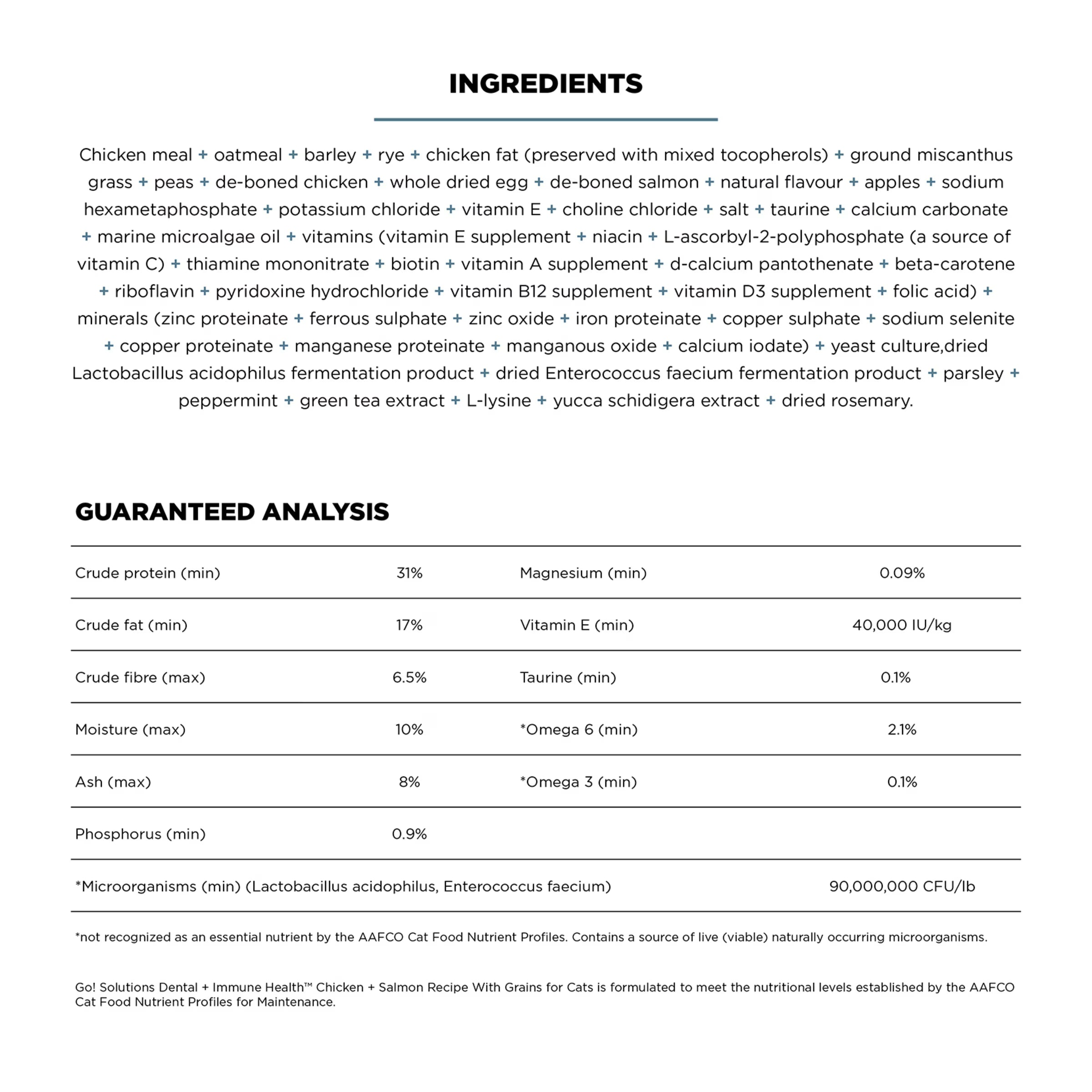 Go! Dental + Immune Health Chicken + Salmon Cat Food With Grains