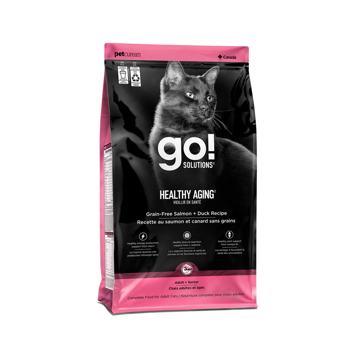Go! Solutions Healthy Aging Grain-Free Salmon + Duck Recipe Dry Cat Food - Dry Cat Food - Go! Solutions - PetMax Canada